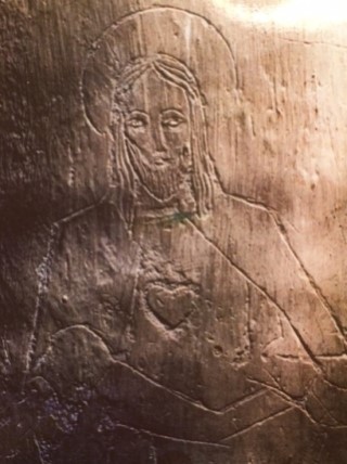 Sacred Heart at Auschwitz etched by Stefan Jasieński and photographed by Wieslav Zielinski